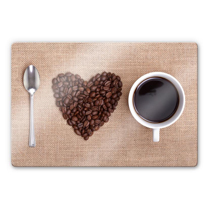Tableau en verre - I love Coffee