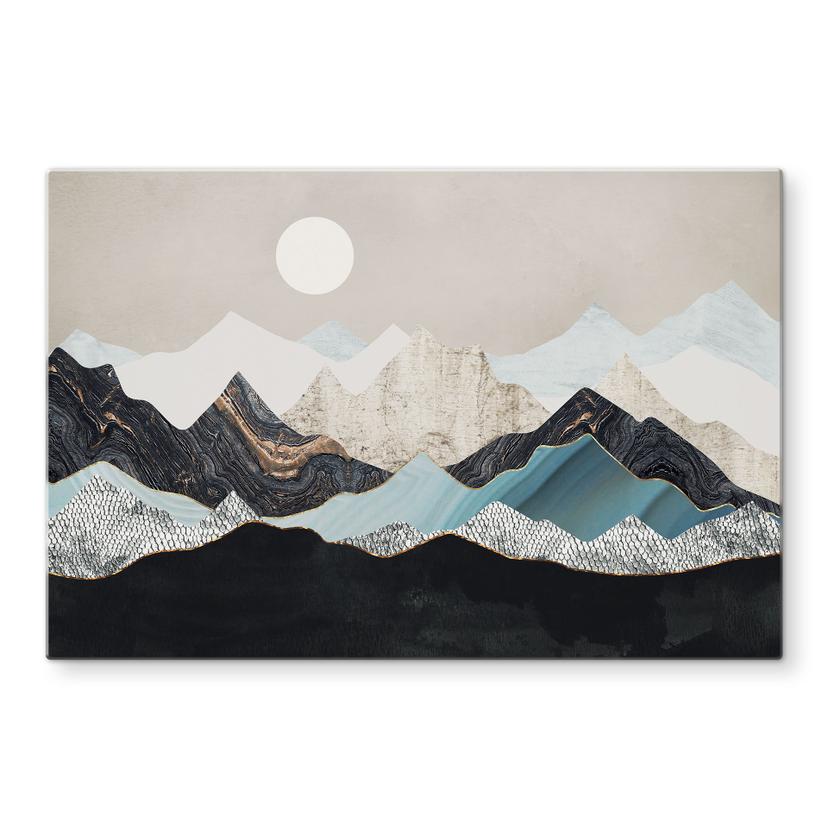 Spatscherm Rustig berglandschap bij schemering - SpaceFrog Designs