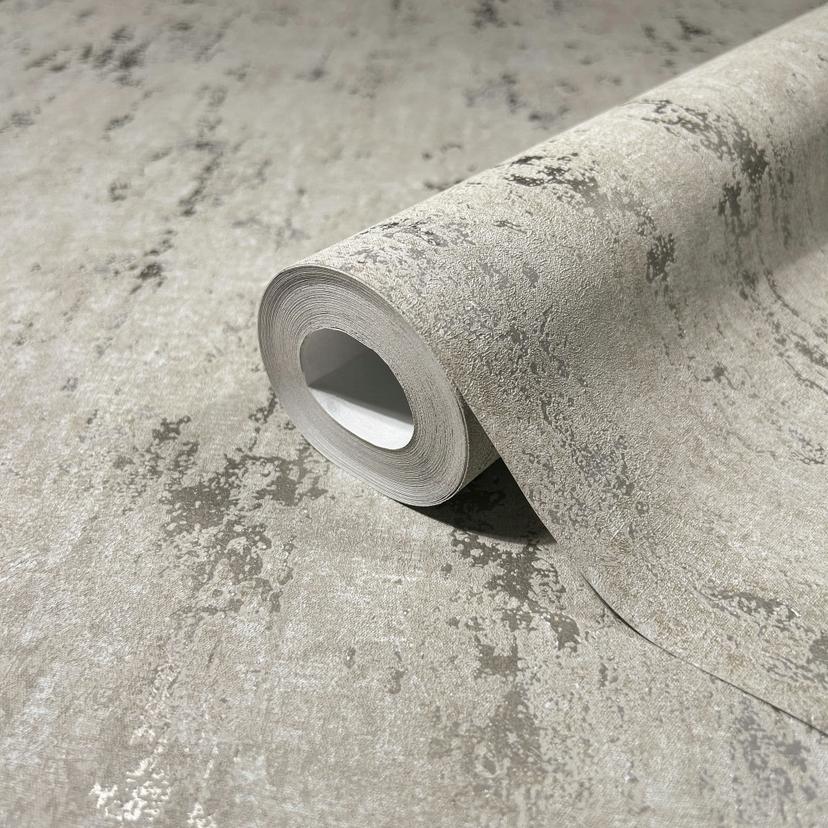 vliesbehang met glans grijs betonlook