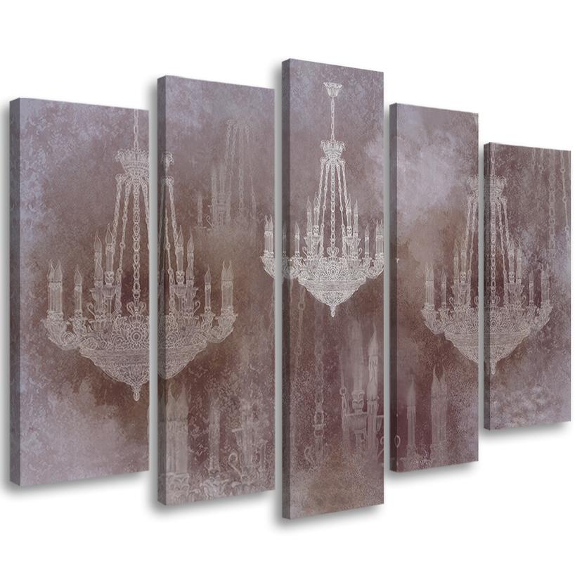 Canvas print 5 dele, lysekrone