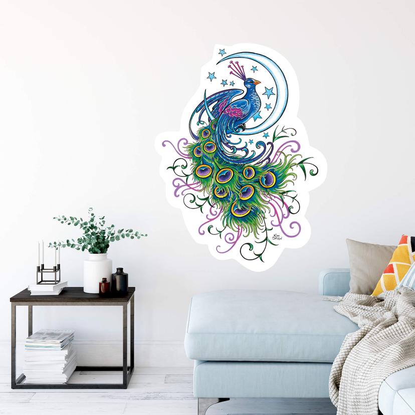 Sticker mural - LA Ink paon sur la lune