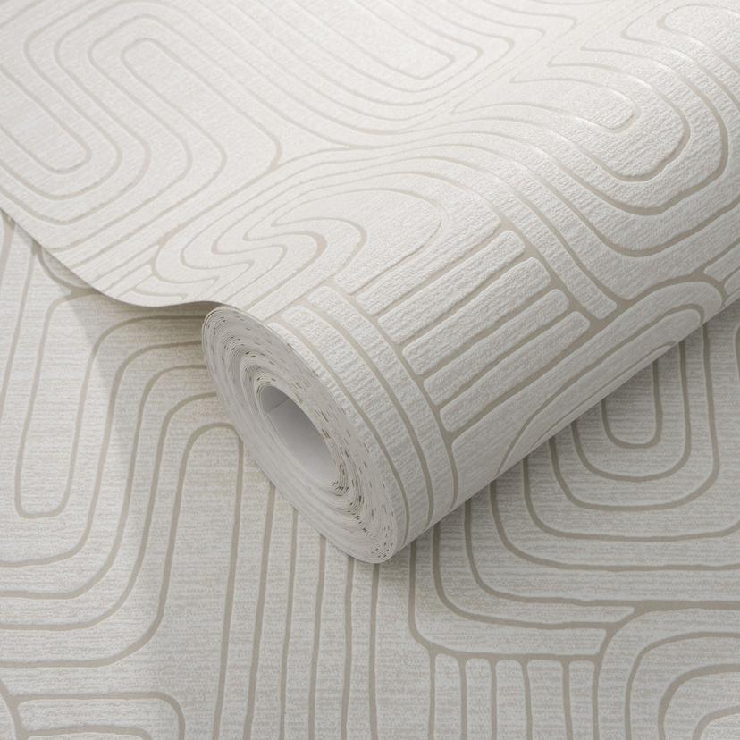 Grafisch behang Opus beige