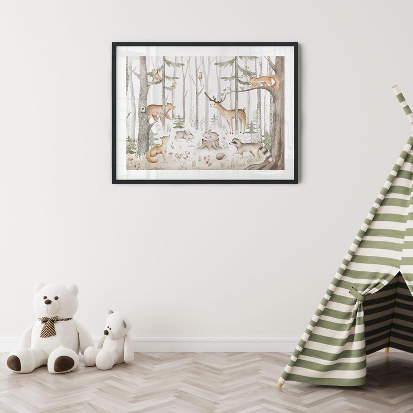 Poster per bambini - Avventure con gli animali della foresta - Kvilis