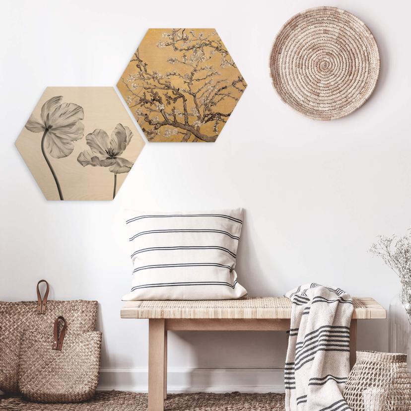 Esagoni in legno van Gogh - Mandorlo in fiore