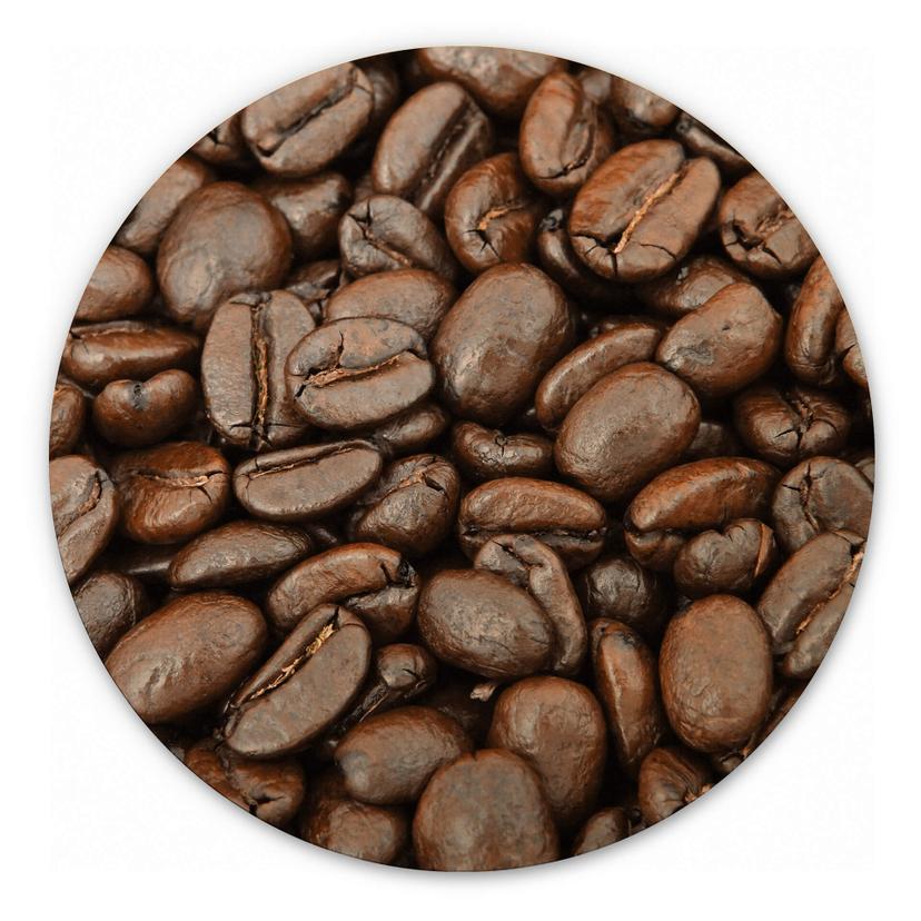 Billede af træ med smag af kaffebønner - rund