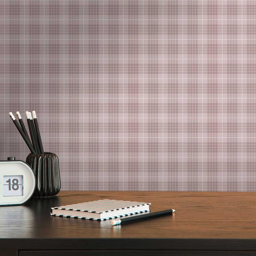ternet non-woven tapet i retro look hvid grå - vintage ternet tapet moderne