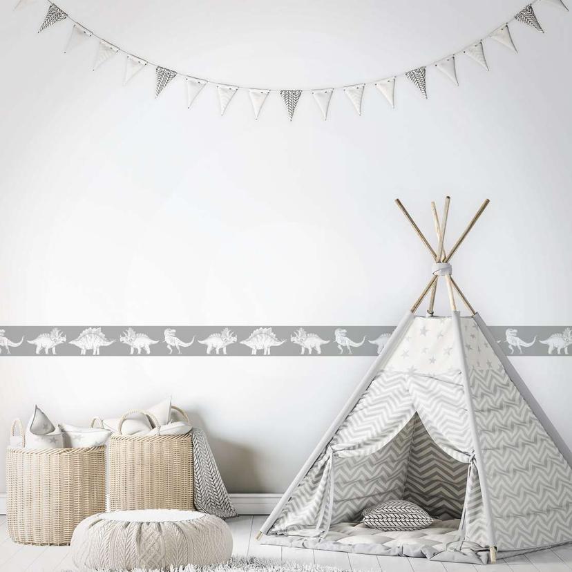 Papier peint enfants, papier peint intissé Kids Walls grey, white