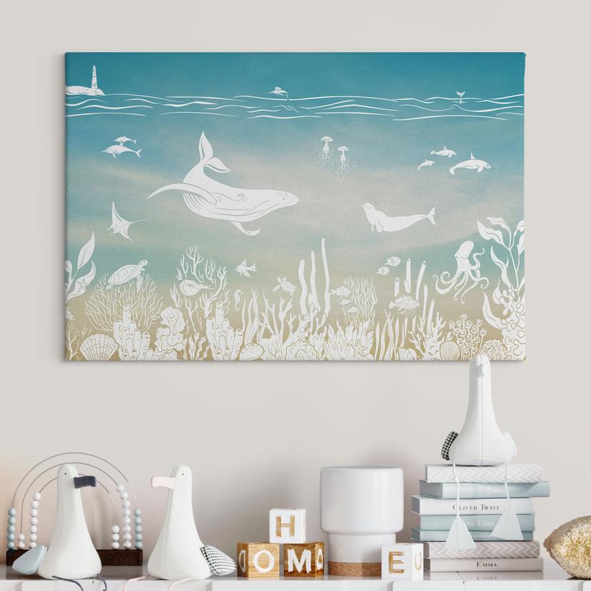 Stampe su tela Mondo sottomarino paradiso - Ombre - Kikki Belle