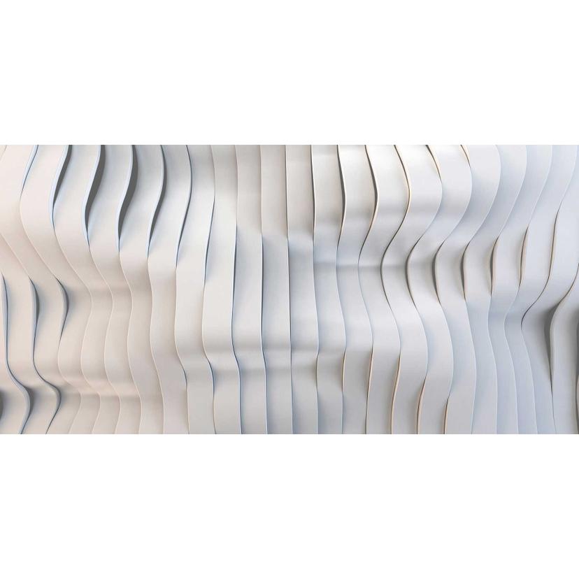 Carta da parati 3D a onde bianco argento - carta da parati in tessuto non tessuto dal design moderno