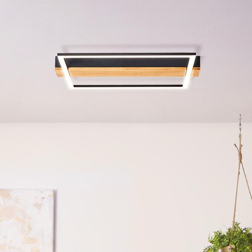 Deckenleuchte Layla, braun, 4,6 x 40 cm, Holz Lampe