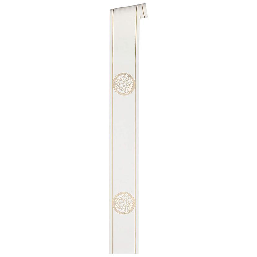 Versace Tapetbanner Græsk, metallisk, hvid