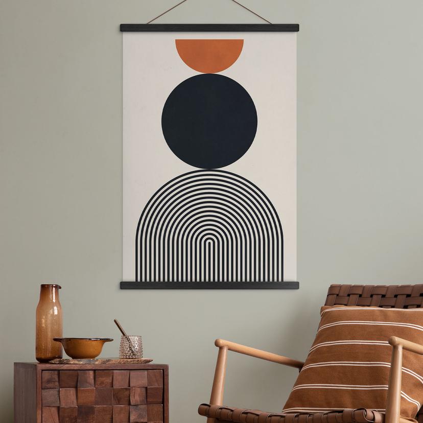 Textil poster Abstrakta linjer och cirklar i harmoni - Costa
