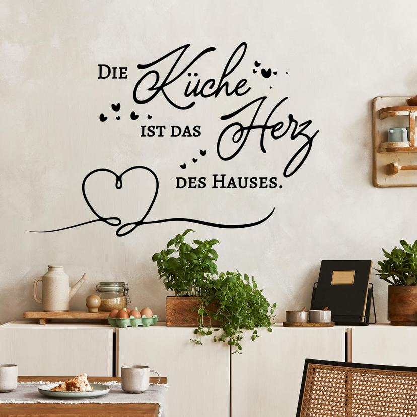 Wandtattoo Die Küche ist das Herz des Hauses
