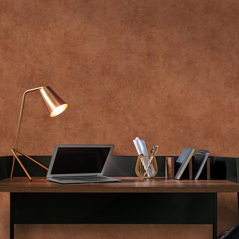 Papier peint intissé SHINY CONCRETE Elle Decoration 4, terracotta