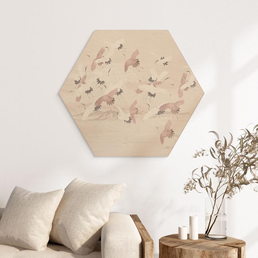 Gru esagonali in legno sul lago - Bloomery Decor
