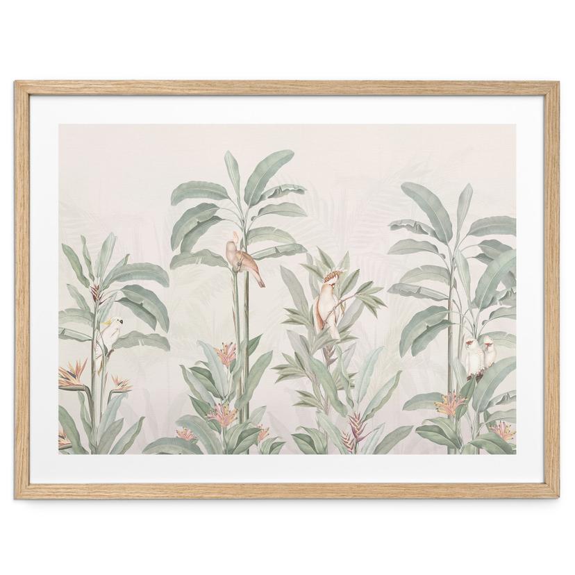 Jungle Plakat Tropisk skov med kakaduer - Bloomery Decor