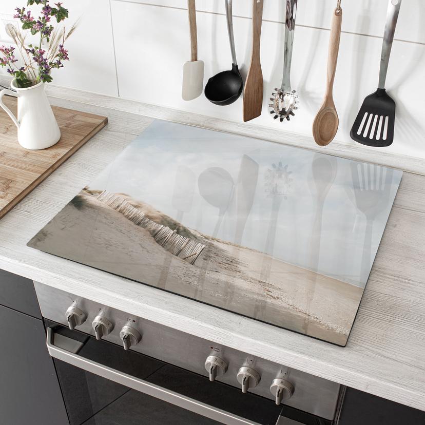 Piastra di copertura del fornello Paesaggio dunale sul Mare del Nord | Decorazione cucina marittima