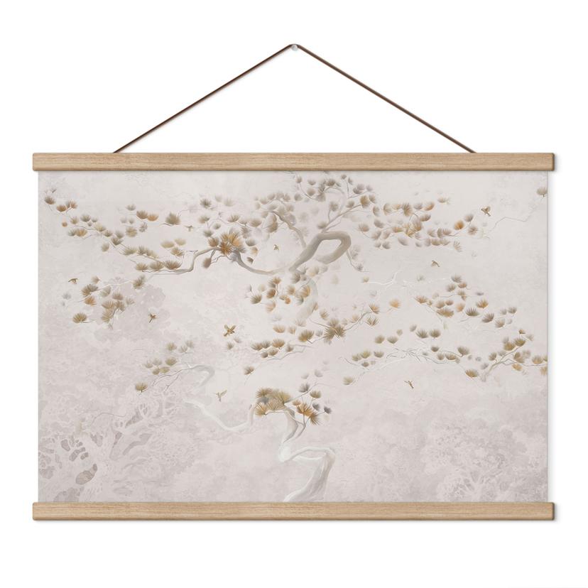Textielposter Elegante pijnboom in Aziatische stijl - Ms Tiff