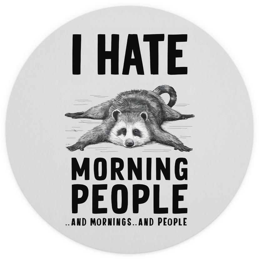 Fotomurale tondo I hate morning people - Magnusson - carta da parati in tessuto non tessuto/carta da