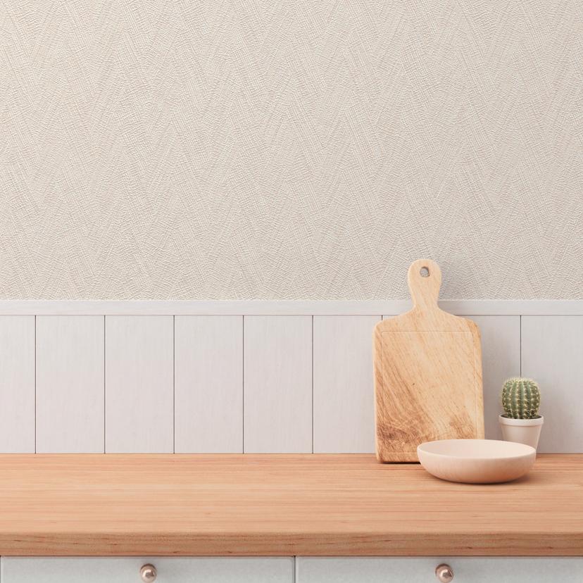 Struktureret tapet sildeben beige creme - Ikke-vævet tapet diskret tekstil moderne