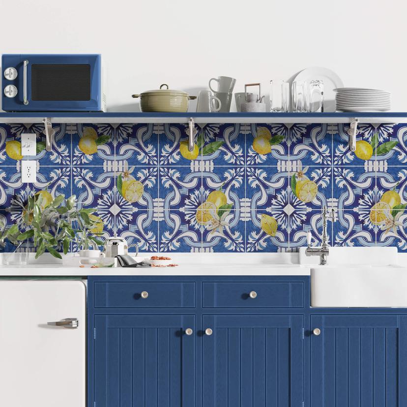 Tegelstickers Sicilian Blue (12 stuks)