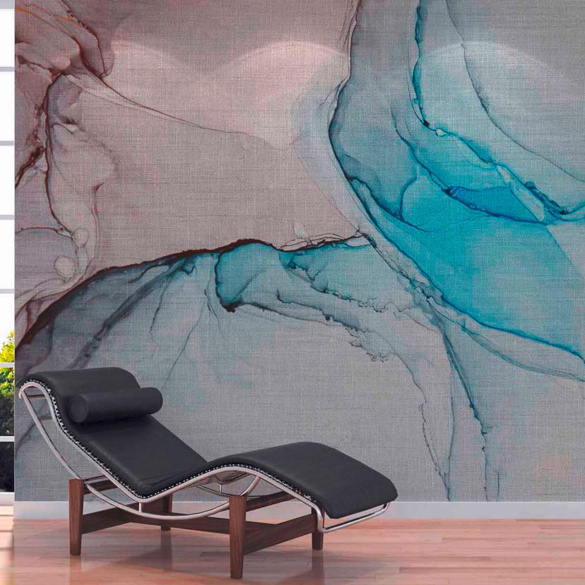 MarbleBlue designtapet i gråblå - non-woven tapet Designwalls 2 - 2,55 x 3,5 m