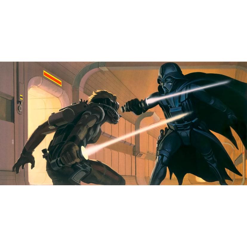 Vlies Fototapete - Star Wars Classic RMQ Vader vs Luke - 500 x 250 cm