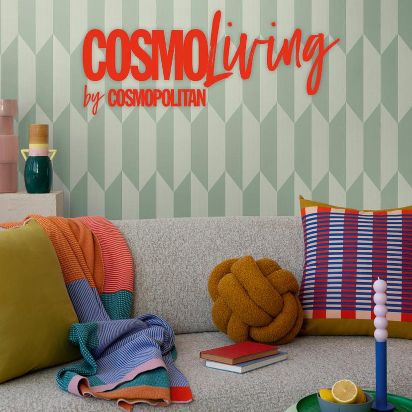 COSMOPOLITAN tapet metallisk effekt grøn - 3D Ikke-vævet tapet geometrisk stue