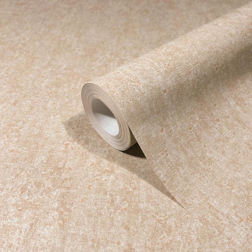 Non-woven tapet med en matt, ljus struktur beige betonglook