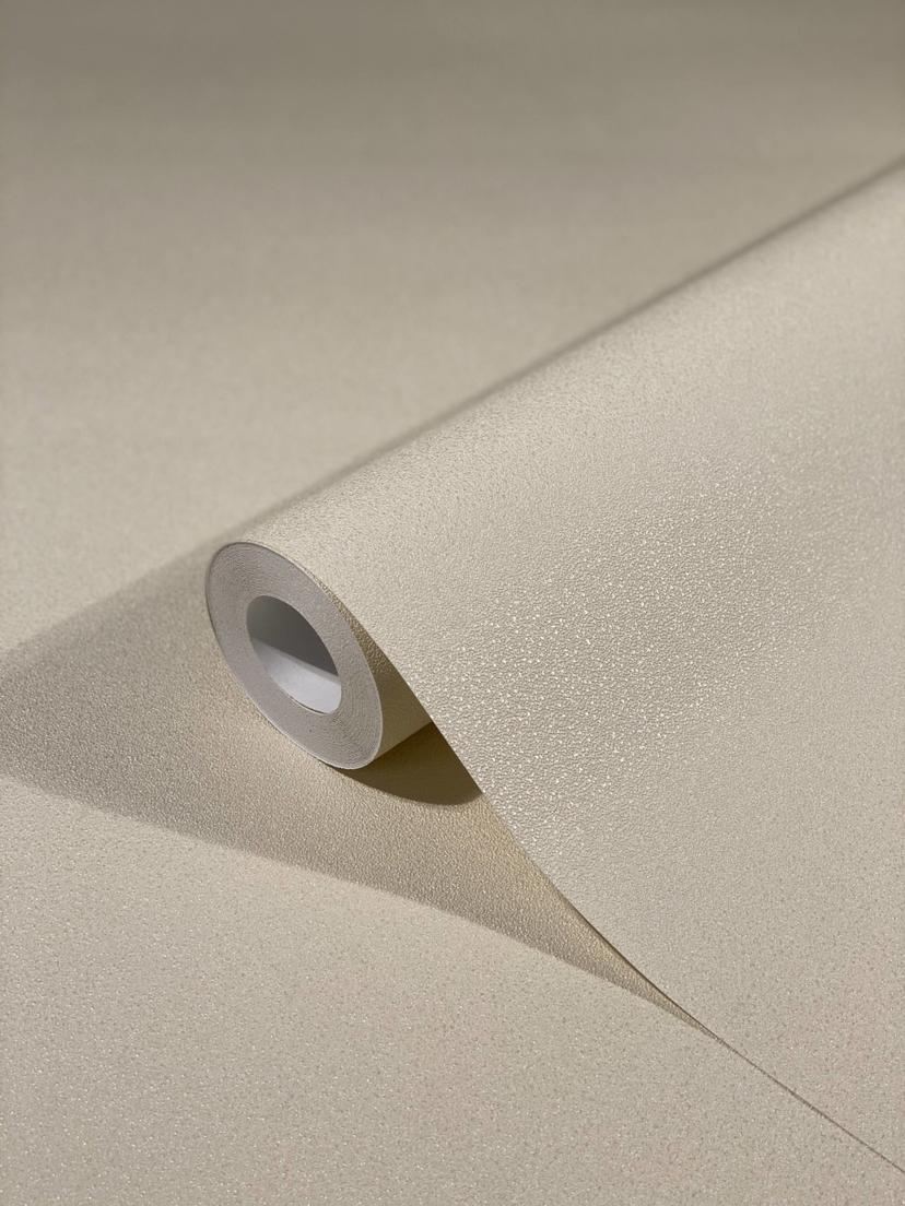 Non-woven tapet med en let skinnende beige ensfarvet tekstur af Harald Glööckler