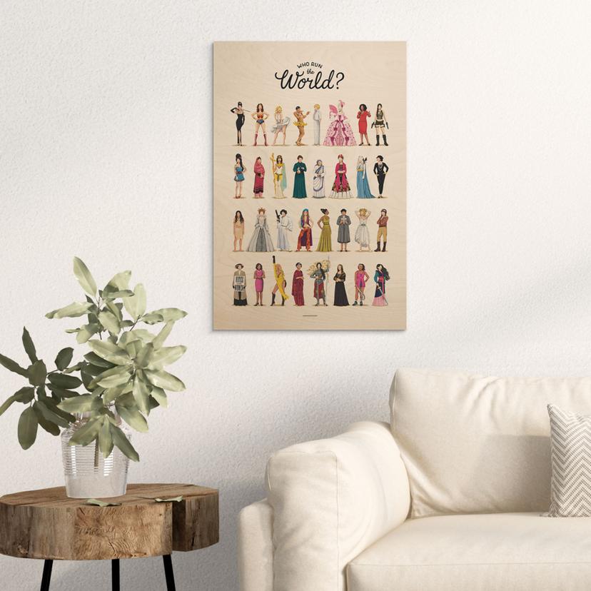 Stampa su legno Who Run the World - Tohmé