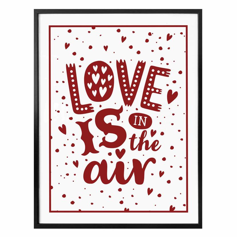 Póster Love is in the air rojo