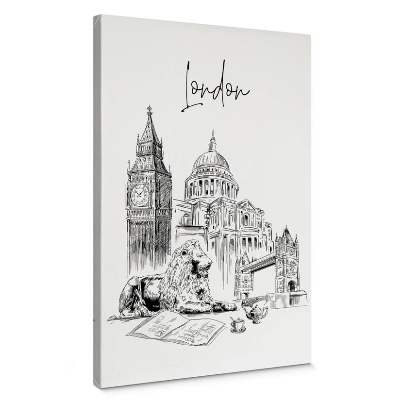 Lienzo Londres - Blanco y negro - Love your City