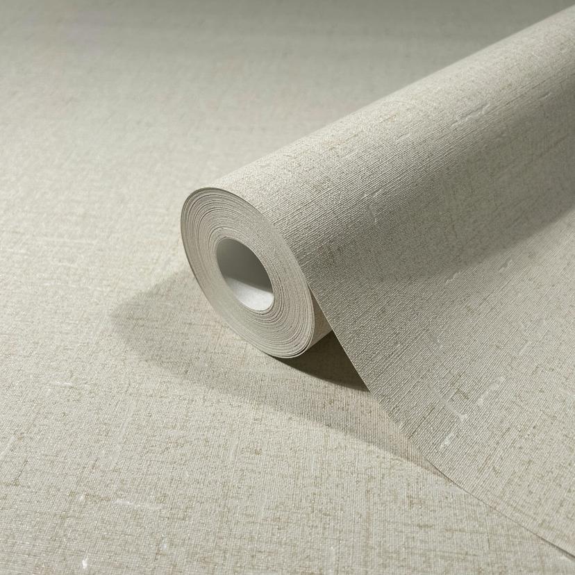 Carta da parati in tessuto non tessuto con texture liscia beige leggermente lucida