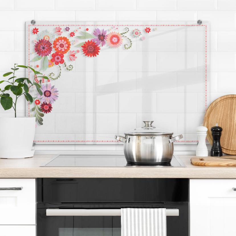 Stænkplade - Blanz - Blomsterdrøm - Transparent