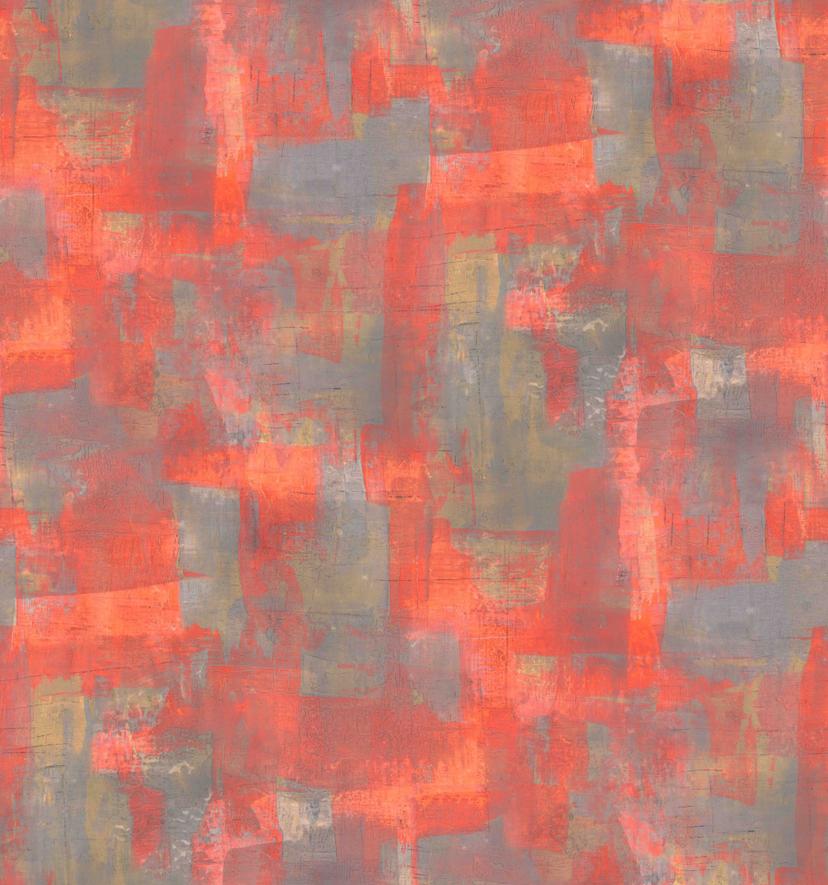 Papier peint photo motif Aplats de couleurs abstraites en terre cuite et gris 3,4 x 3,18 m