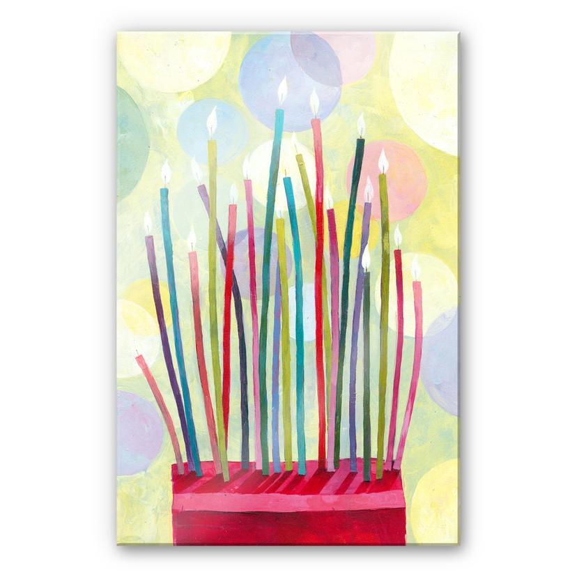 Tableau en verre acrylique Blanz - Bougies d'anniversaire