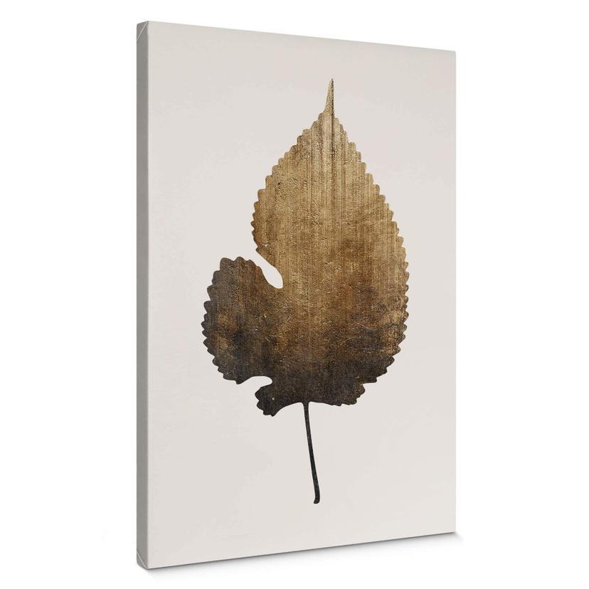 Tableau en toile Kubistika - Feuille dorée