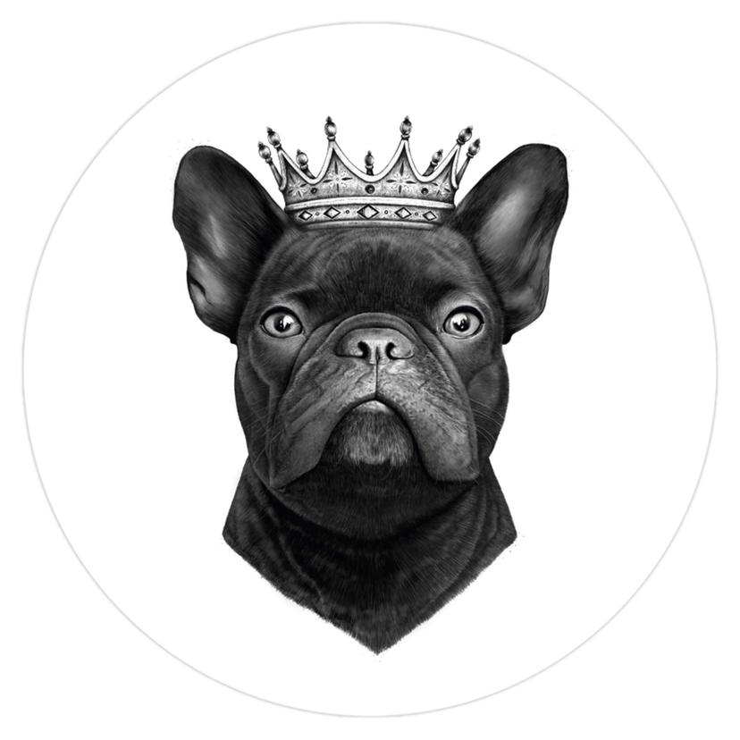 Wandtattoo Korenkova - King French Bulldog - Rund