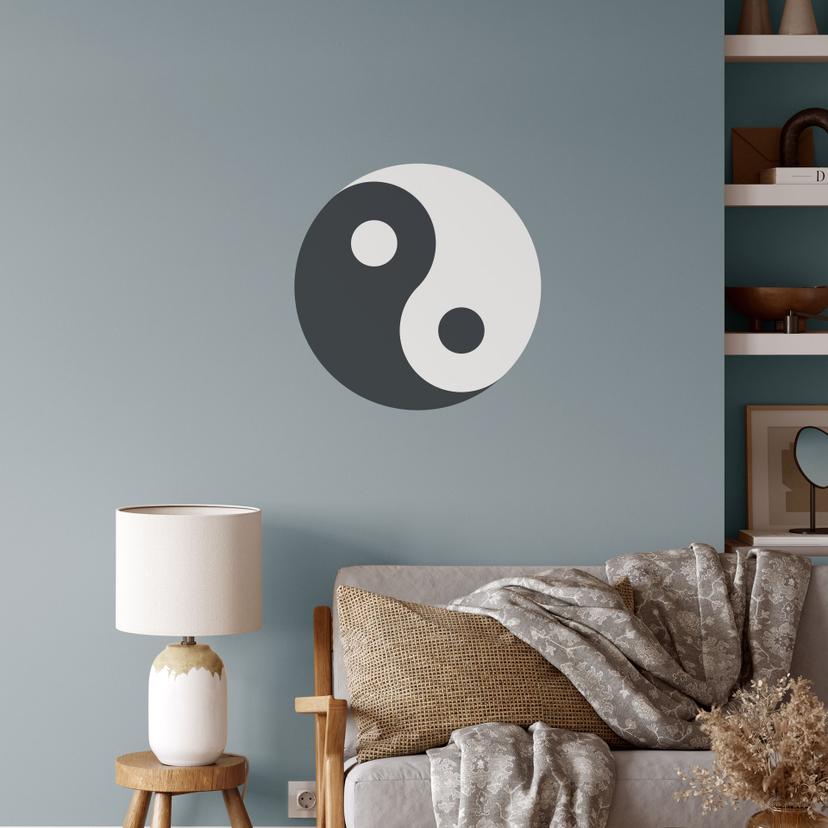 Muursticker Emoji Yin Yang