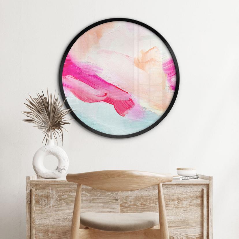 Poster Pennellate rosa e turchese - Haniff