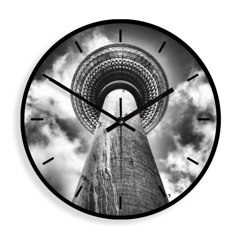 Wanduhr aus Glas - Fernsehturm Berlin - Brown - Ø 30 cm