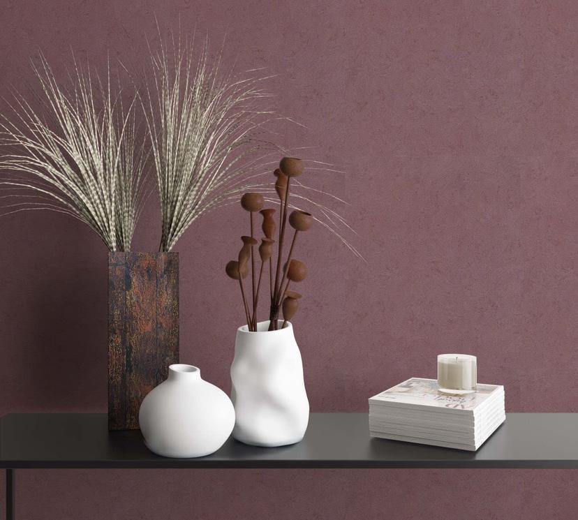 Vliestapete Floral Klassisch, Natur, Romantisch in Rosé-Violett