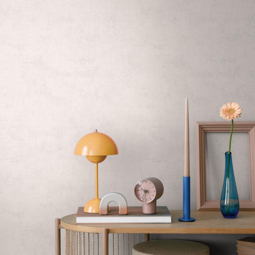 Papier peint intissé Retro - structure lin dans les tons gris & naturels