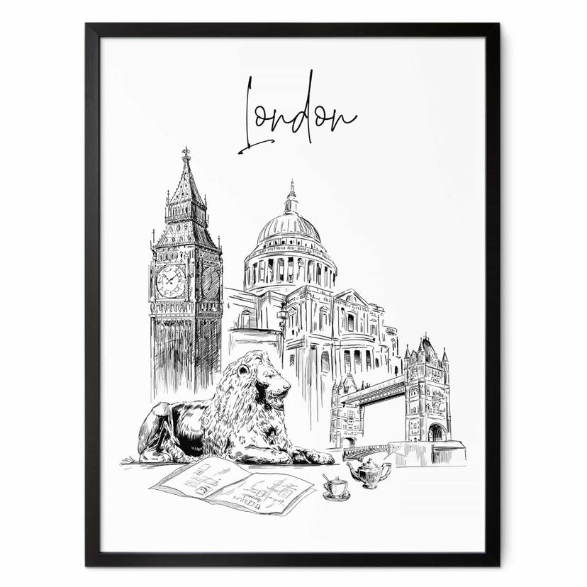 Póster Londres - Blanco y negro - Love your City