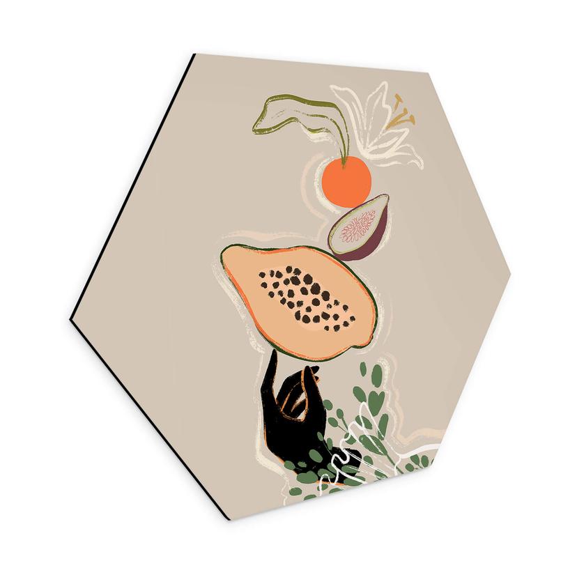 Hexagon Dibond Arty Guava - Papaya Balance