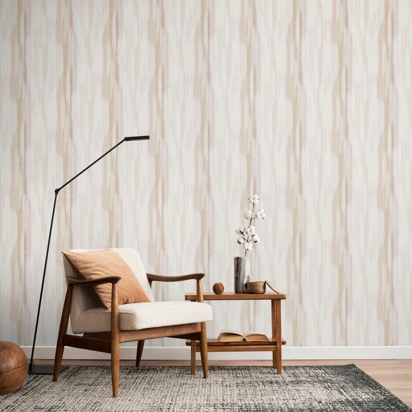 Ikke-vævet tapet striber moderne mat i hvid beige