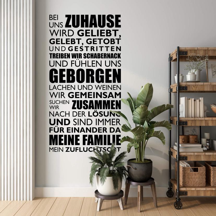 Wandtattoo Bei uns Zuhause...