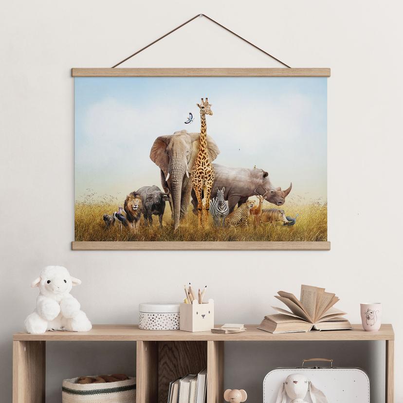 Stampa su tessuto Afrikanische Tiere