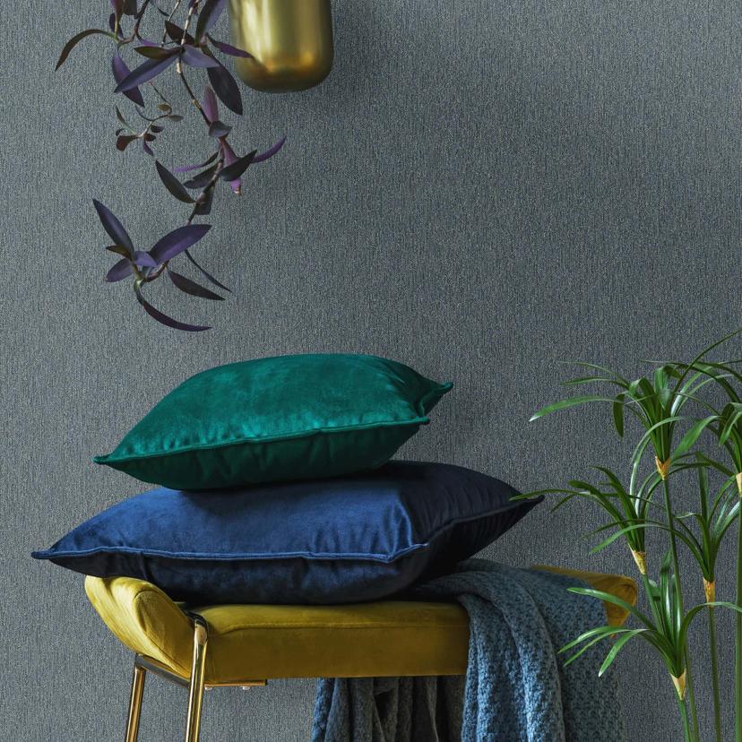 Ikke-vævet tapet plain, tekstil plain classic i blå